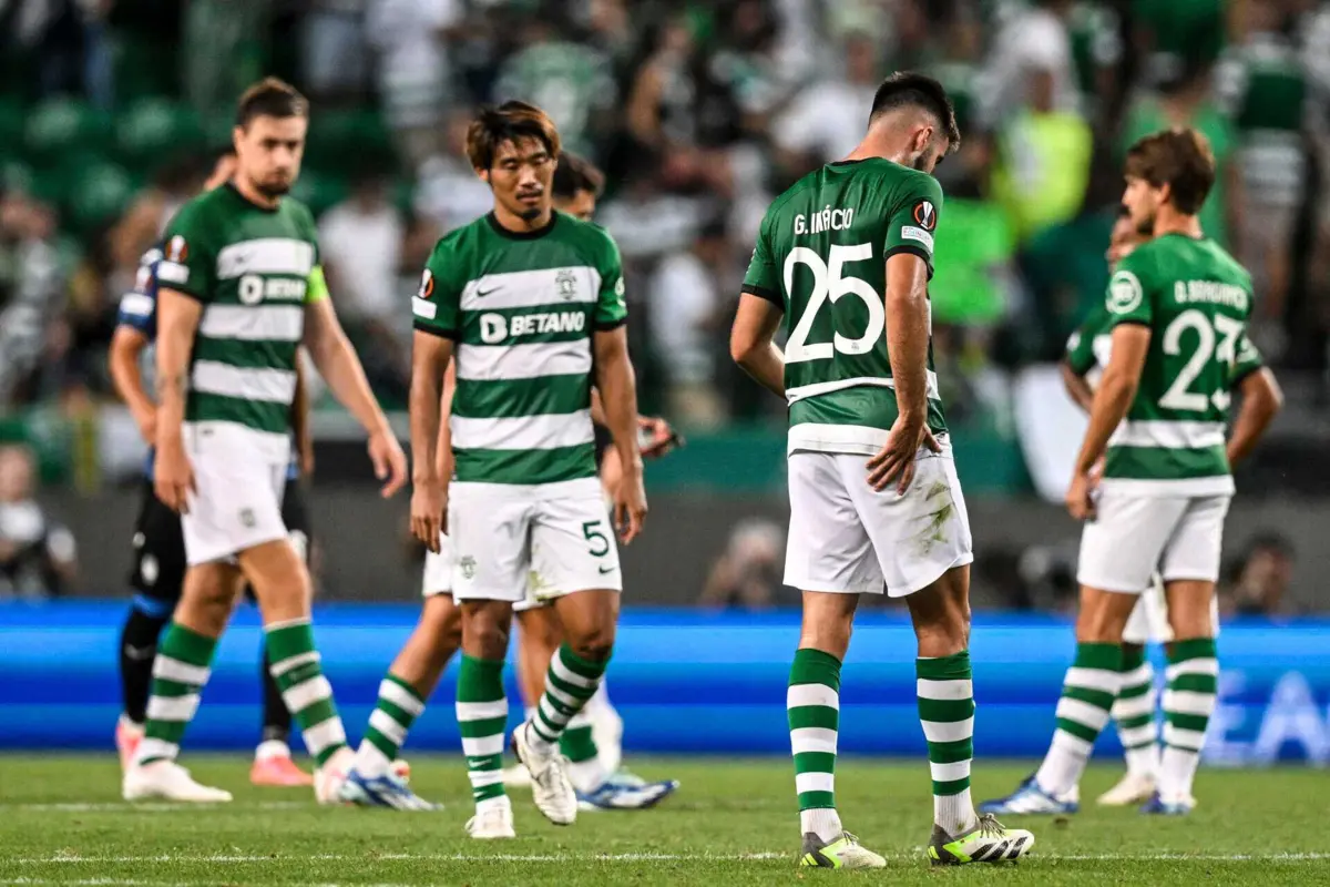 O Sporting perdeu na receção à Atalanta, por 1-2, nesta quinta-feira.
