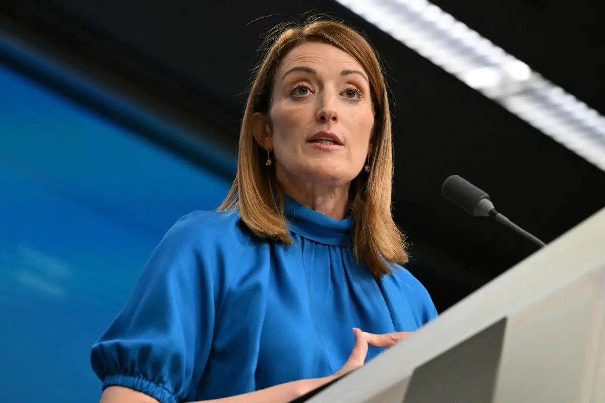 A presidente do Parlamento Europeu, Roberta Metsola