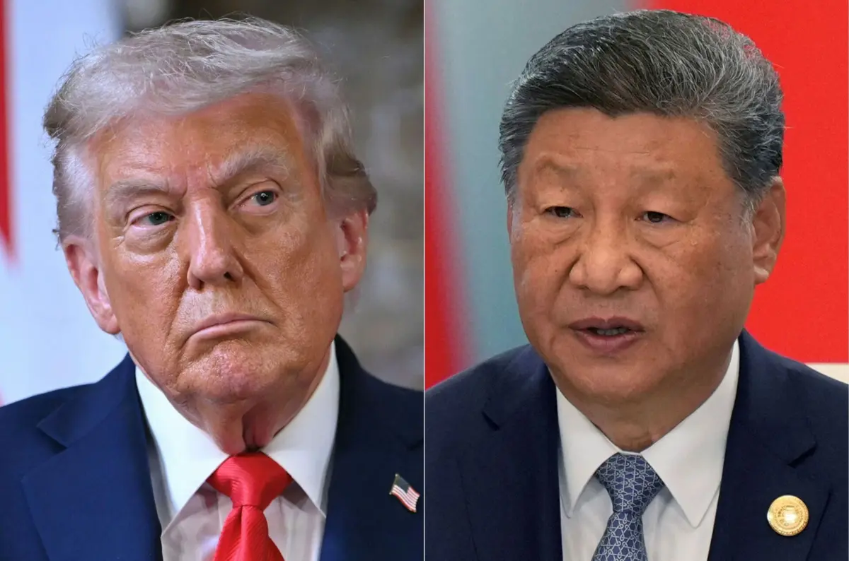 O presidente dos EUA Donald Trump e o seu homólogo chinês Xi Jinping