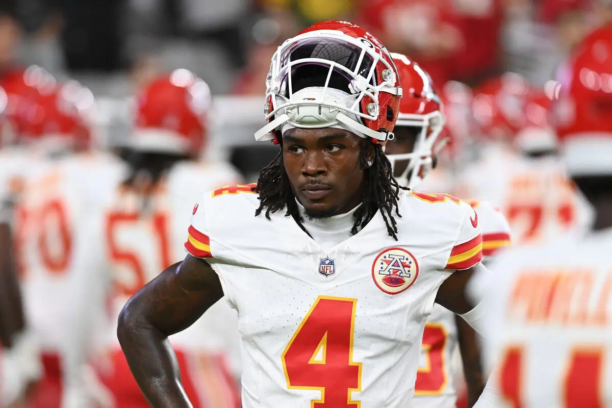 Rashee Rice, jogador da equipa campeã da NFL, Kansas City Chiefs