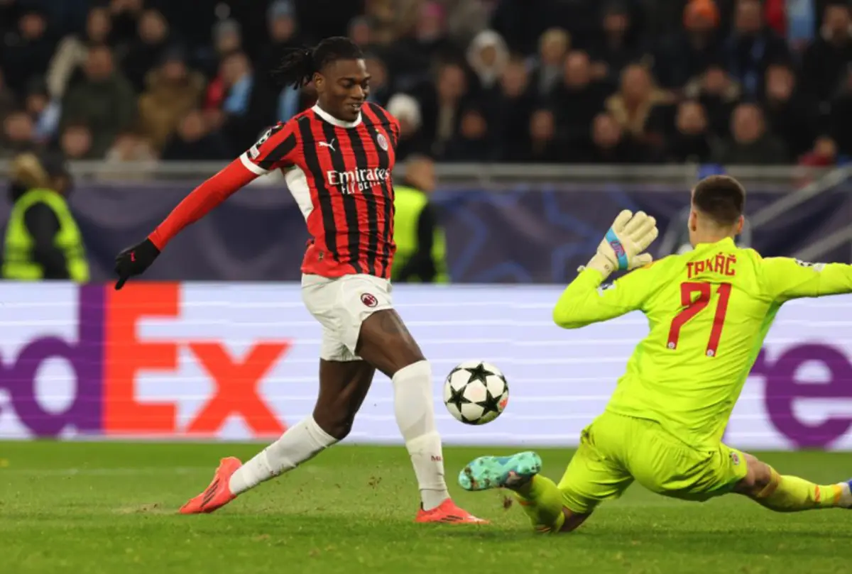 Rafael Leão marcou o segundo golo do AC Milan em Bratislava