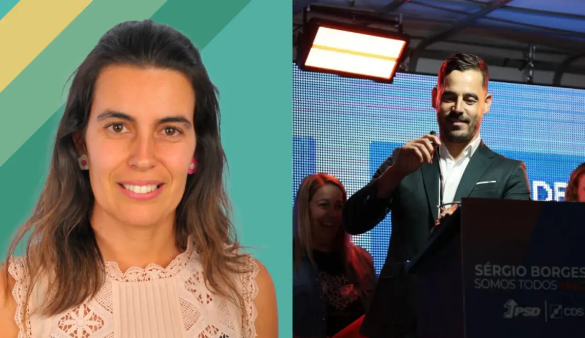 A candidata do PS e a atual autarca de Arcas, Ana Martins, e o candidato do PSD, Mickael Silva