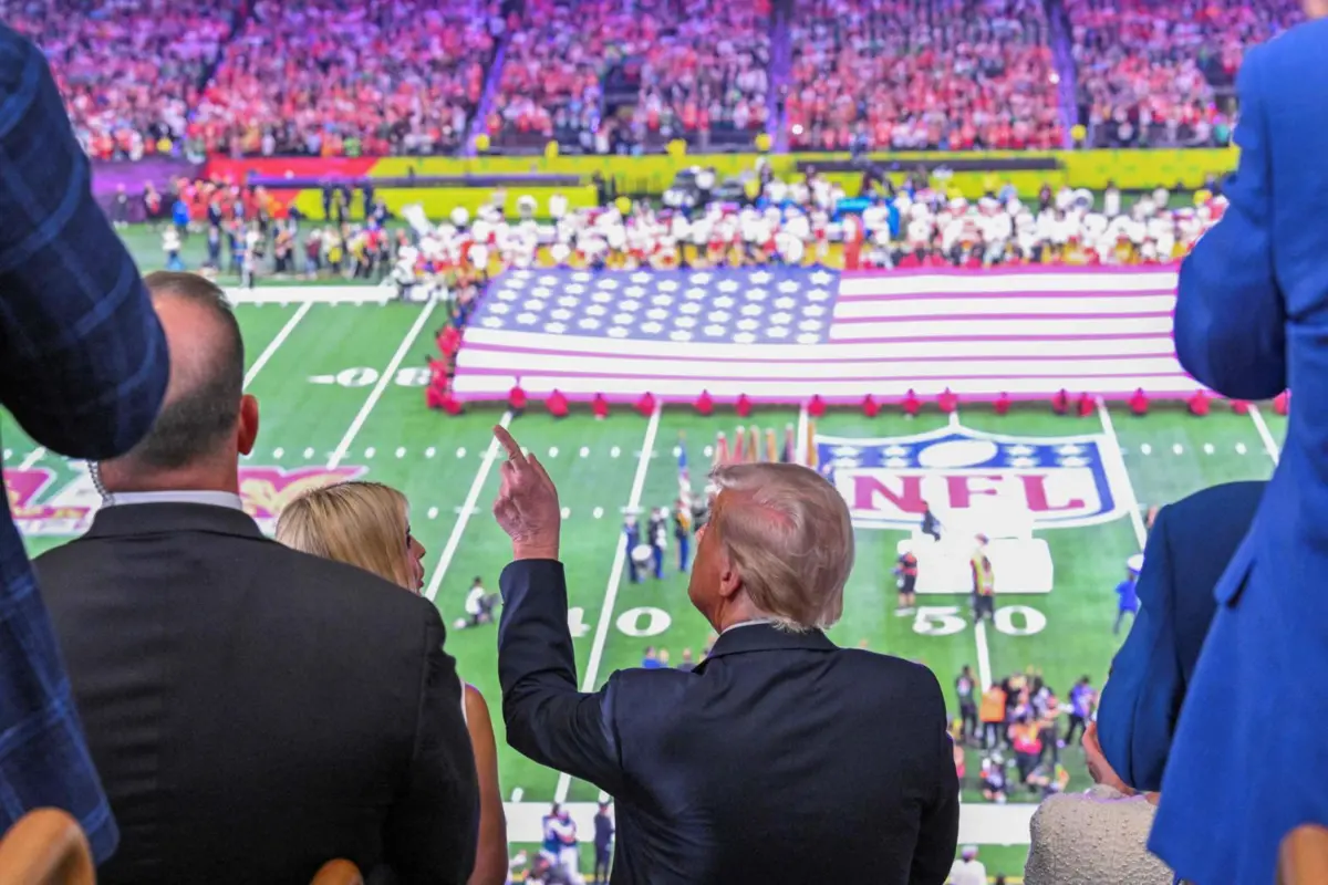 Donald Trump no Super Bowl do ano passado
