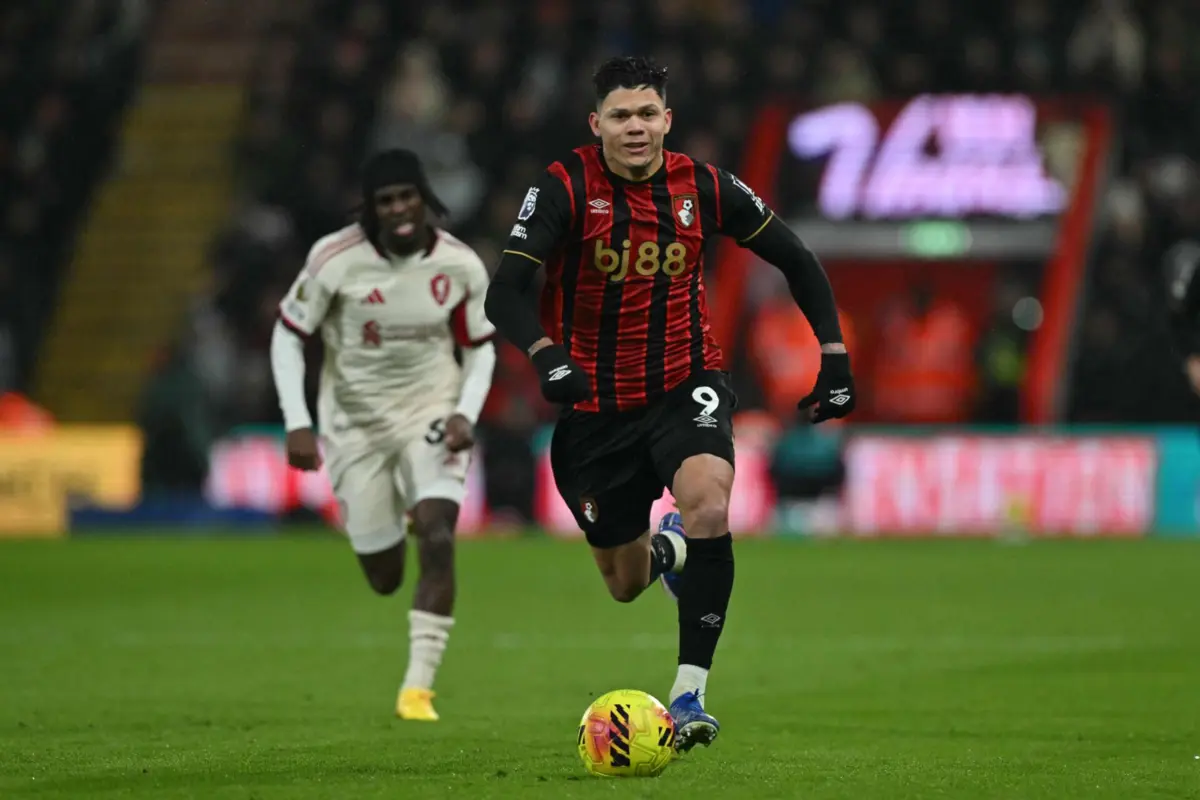 Evanilson marcou um dos golos da vitória do Bournemouth sobre o Liverpool