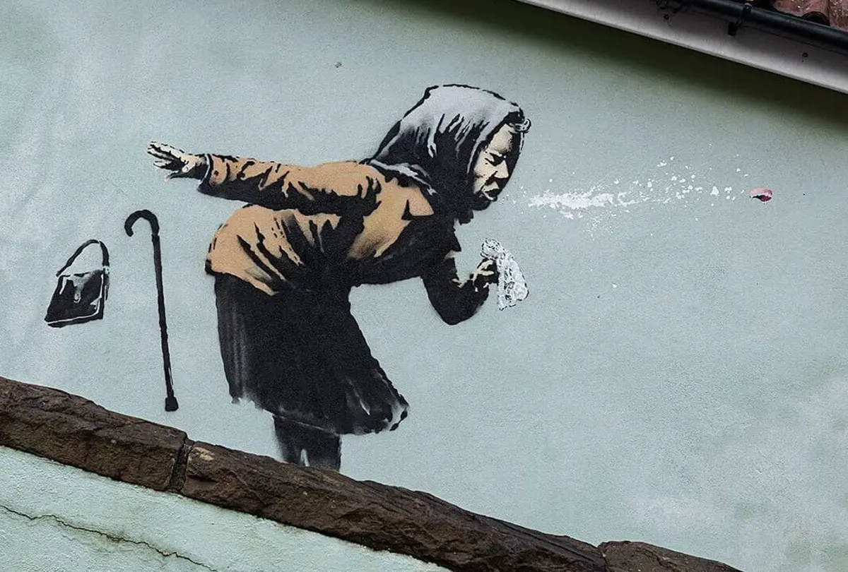 Uma das muitas obras de Banksy