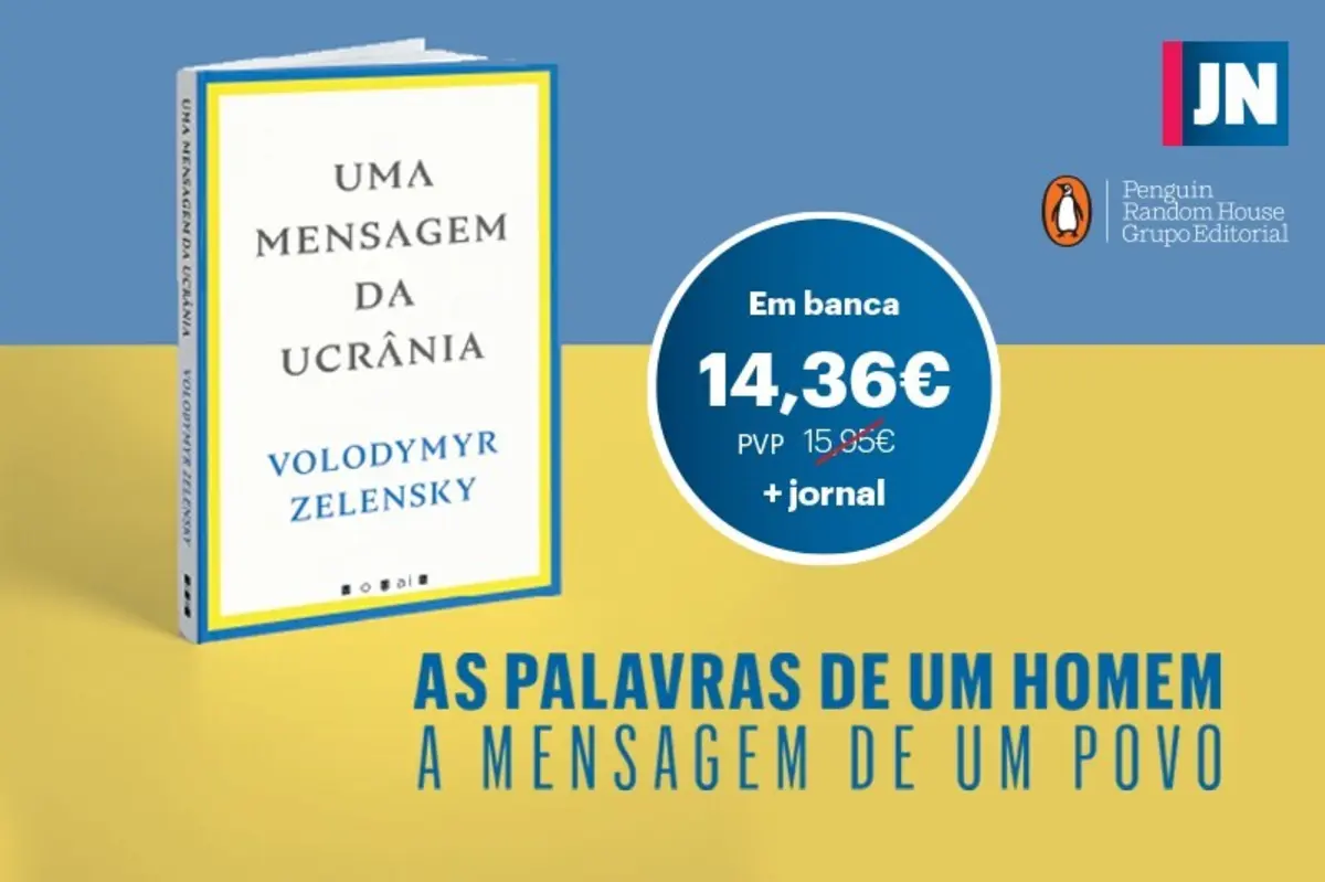 Imagem de contexto do artigo Livro dos discursos de guerra de Zelensky com o JN