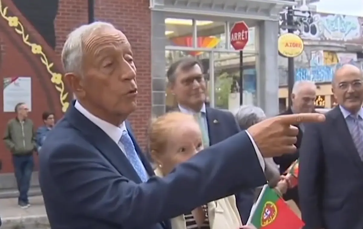 O momento em que Marcelo Rebelo de Sousa comenta o decote da jovem lusodescendente.