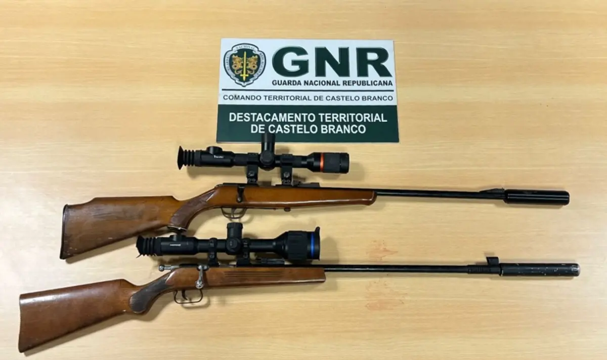 GNR deteve dois homens e apreendeu armas pirbidas