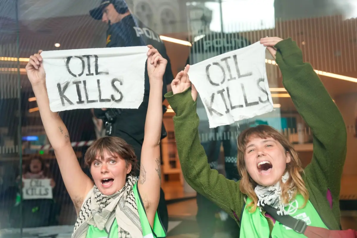 Protesto de ativstas climáticos em Oslo