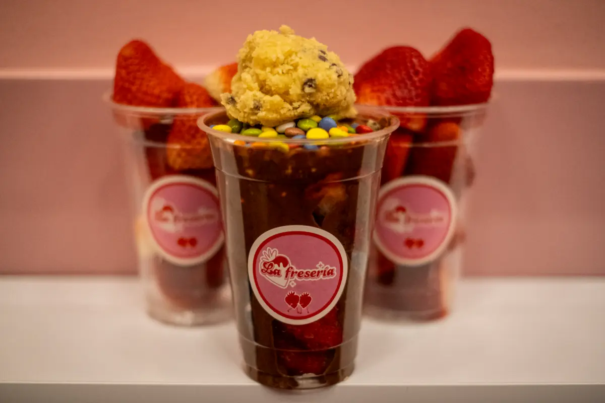 Alguns dos copos de La Fresería