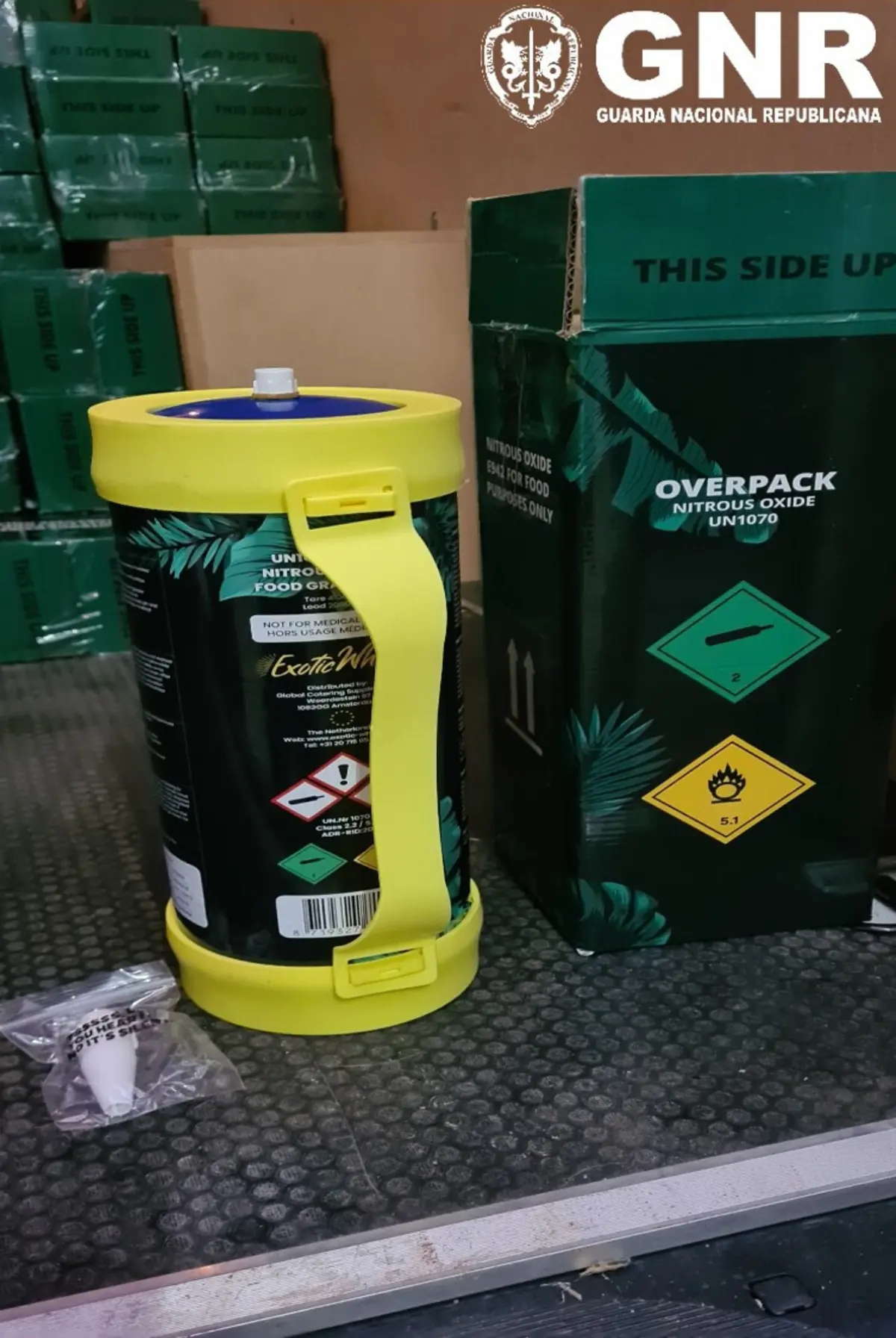 GNR tem capturado muitas garrafas com "droga do riso"