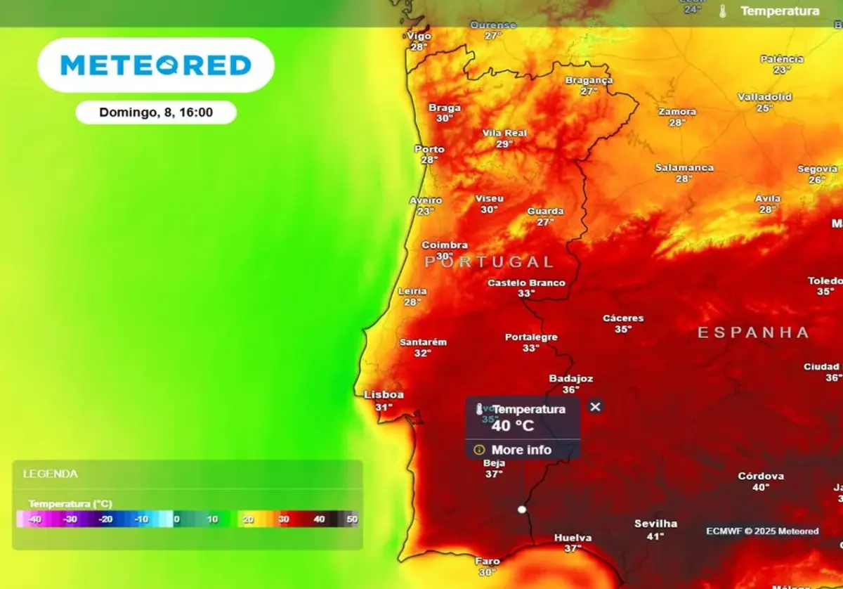 No domingo, as temperaturas vão chegar perto dos 40 graus