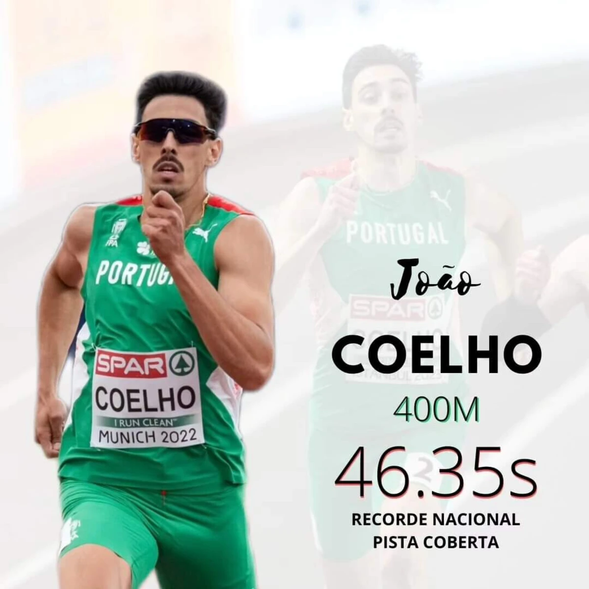 João Coelho estabeleceu novo recorde nacional dos 400 metros em pista coberta