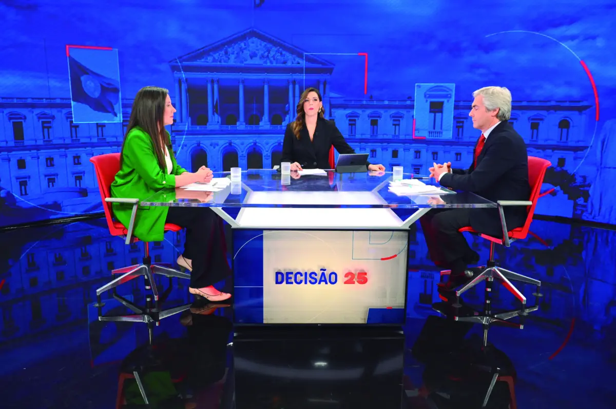 Isabel Mendes Lopes, do Livre, e Nuno Melo, pela AD, em debate na TV