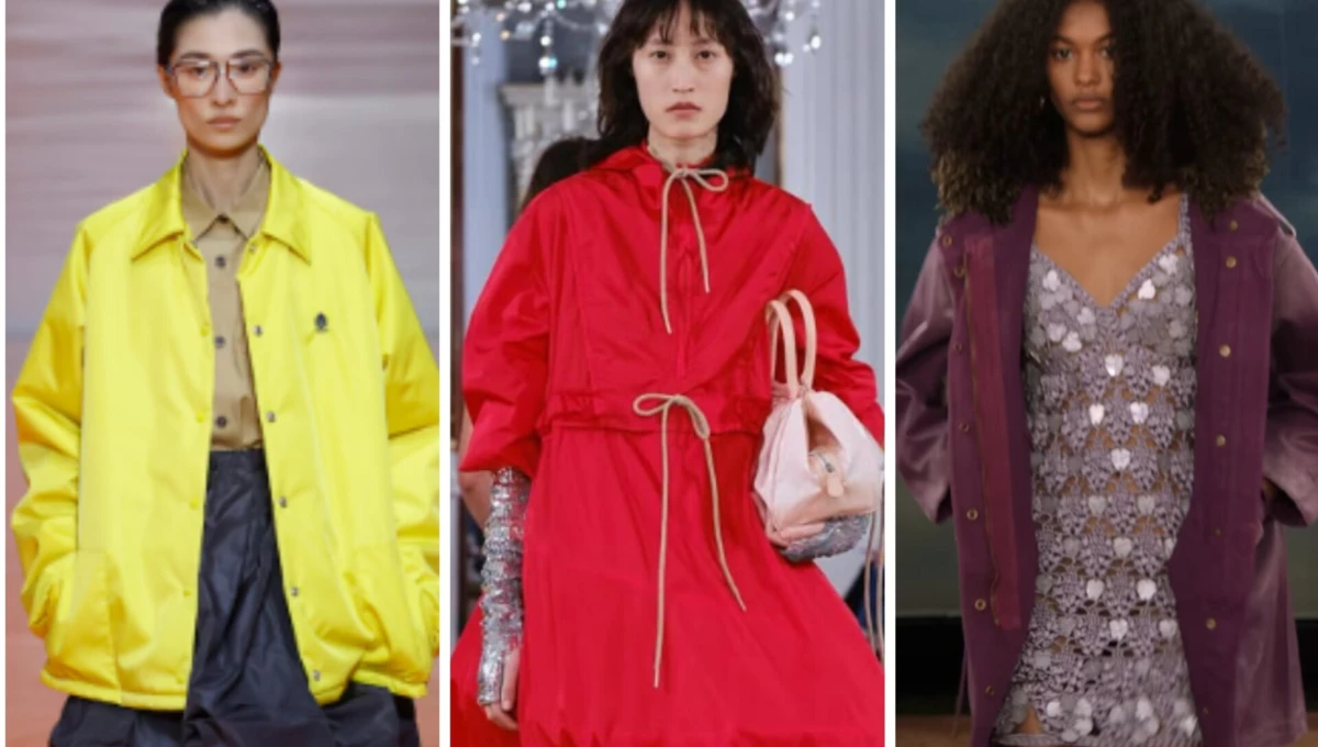 Coordenados propostos por Prada, Simone Rocha e Burberry