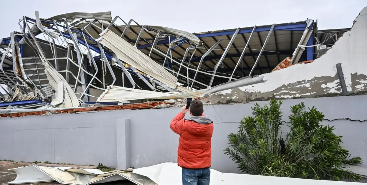 Estragos na Marinha Grande, distrito de Leiria