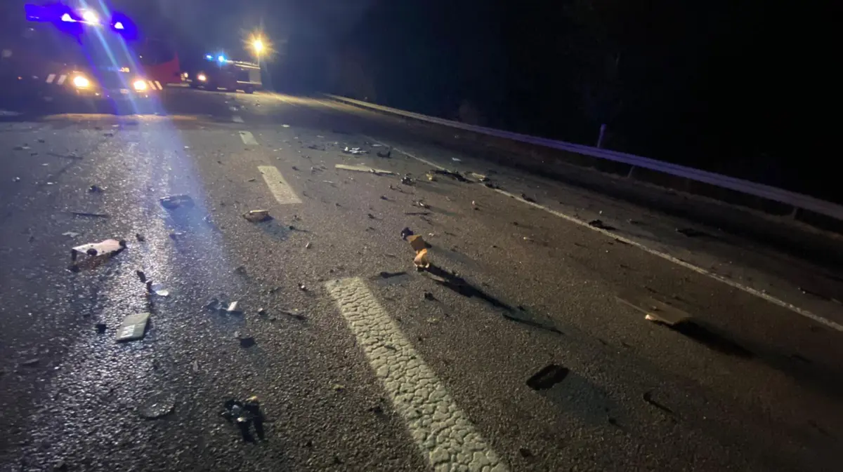 Marcas do despiste ocorrido no IP2, na zona de S.Manços