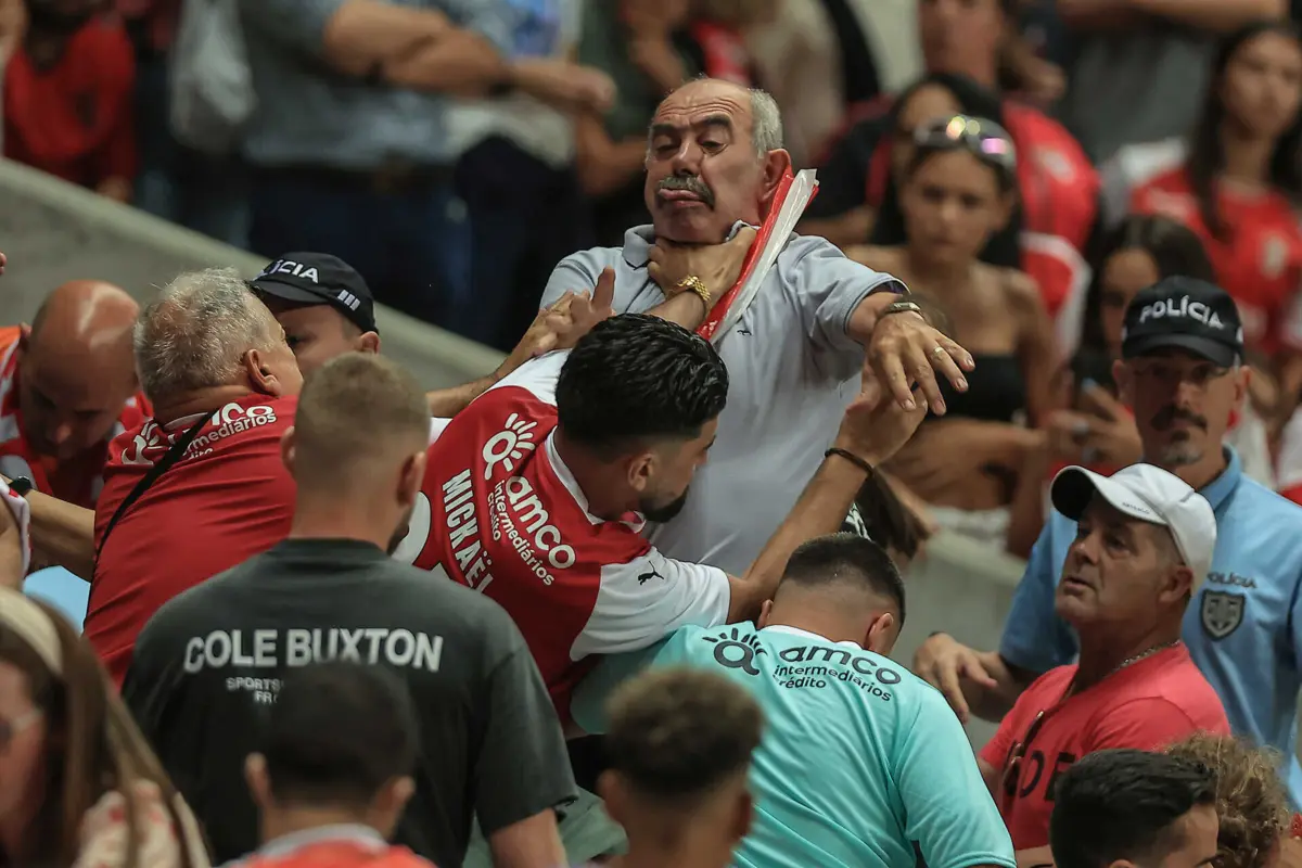 O momento dos confrontos em Braga