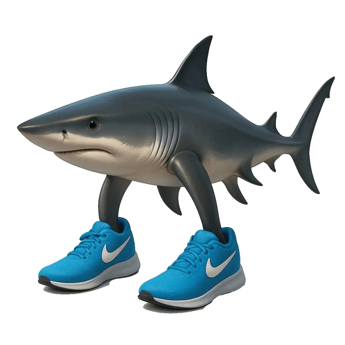 Tralalero Tralala é um tubarão com sapatilhas azuis da Nike