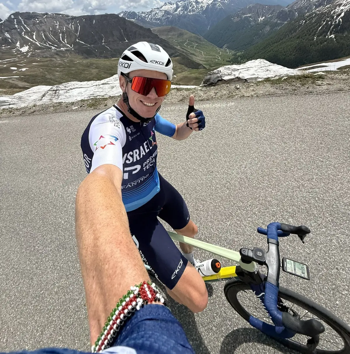 Froome numa sessão de treino