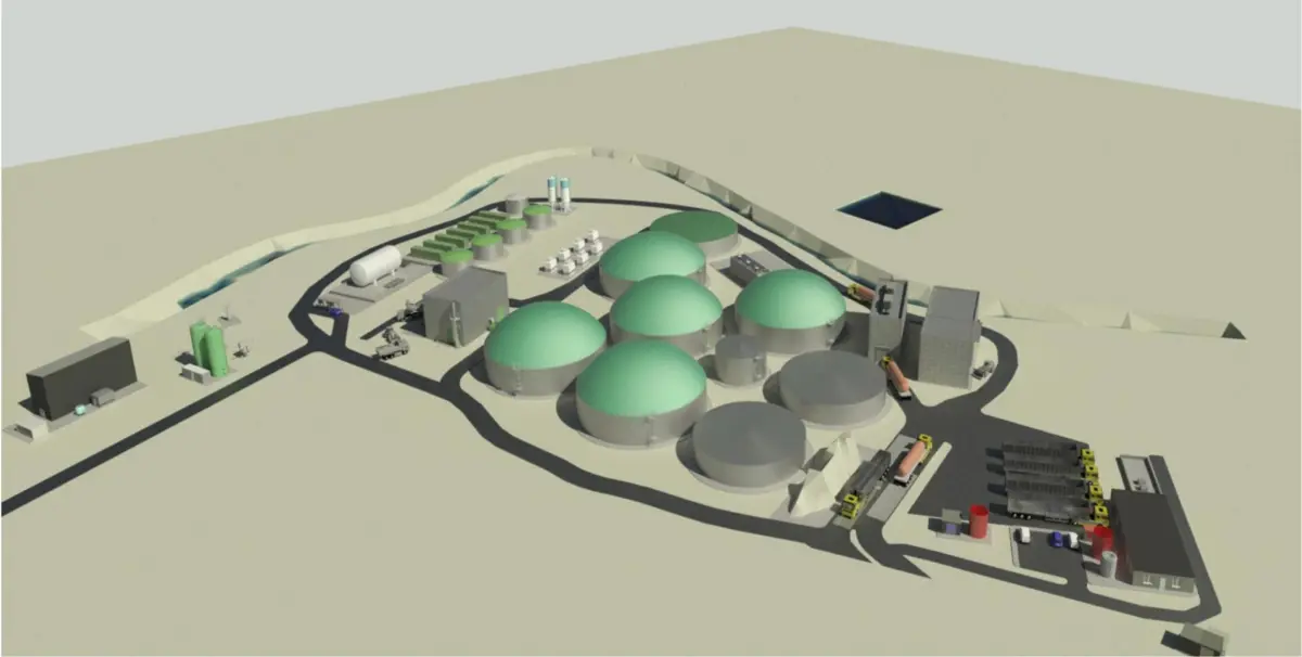 Imagem do projeto da central de biometano previsto para a freguesia de Amor
