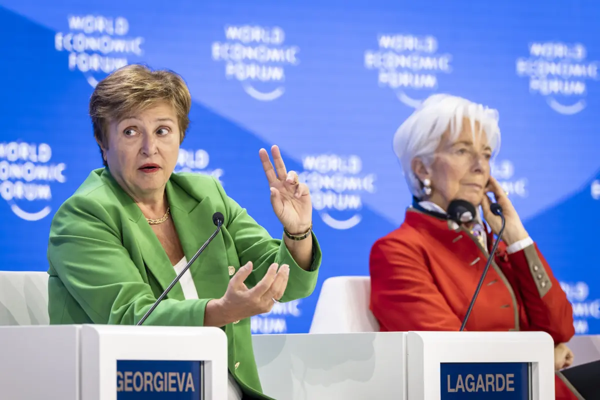 Kristalina Georgieva e Christine Lagarde no Fórum Económico Mundial de Davos