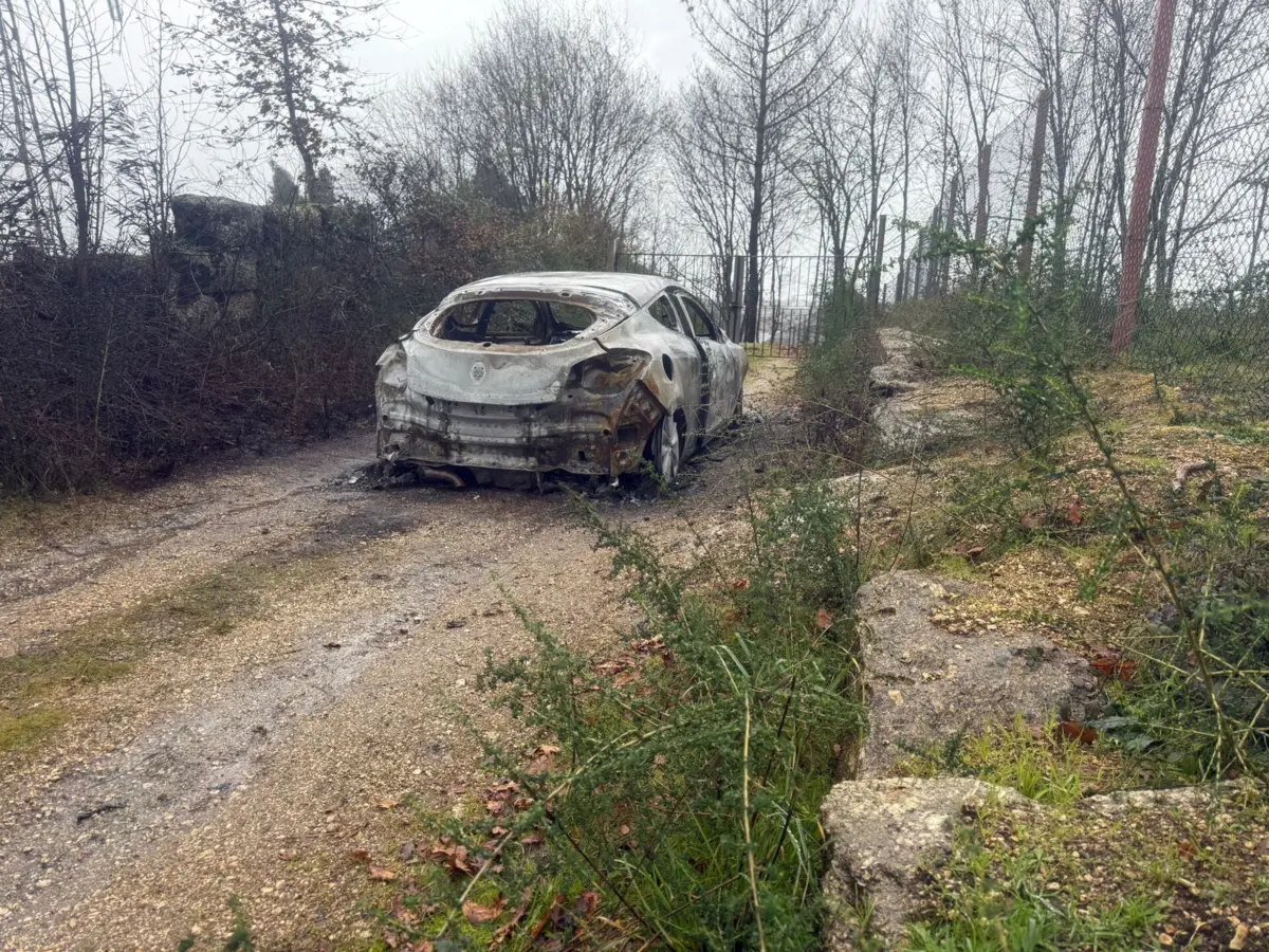 carro da família foi incendiado num monte