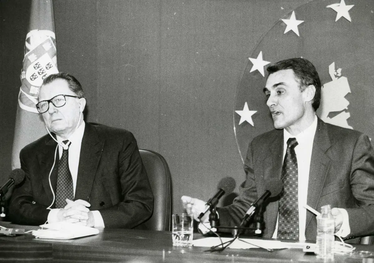 Jacques Delors com Cavaco Silva