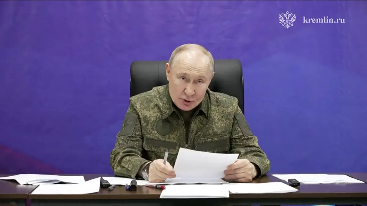 Vladimir Putin em vídeo divulgado pelo Kremlin no dia 1 de dezembro.