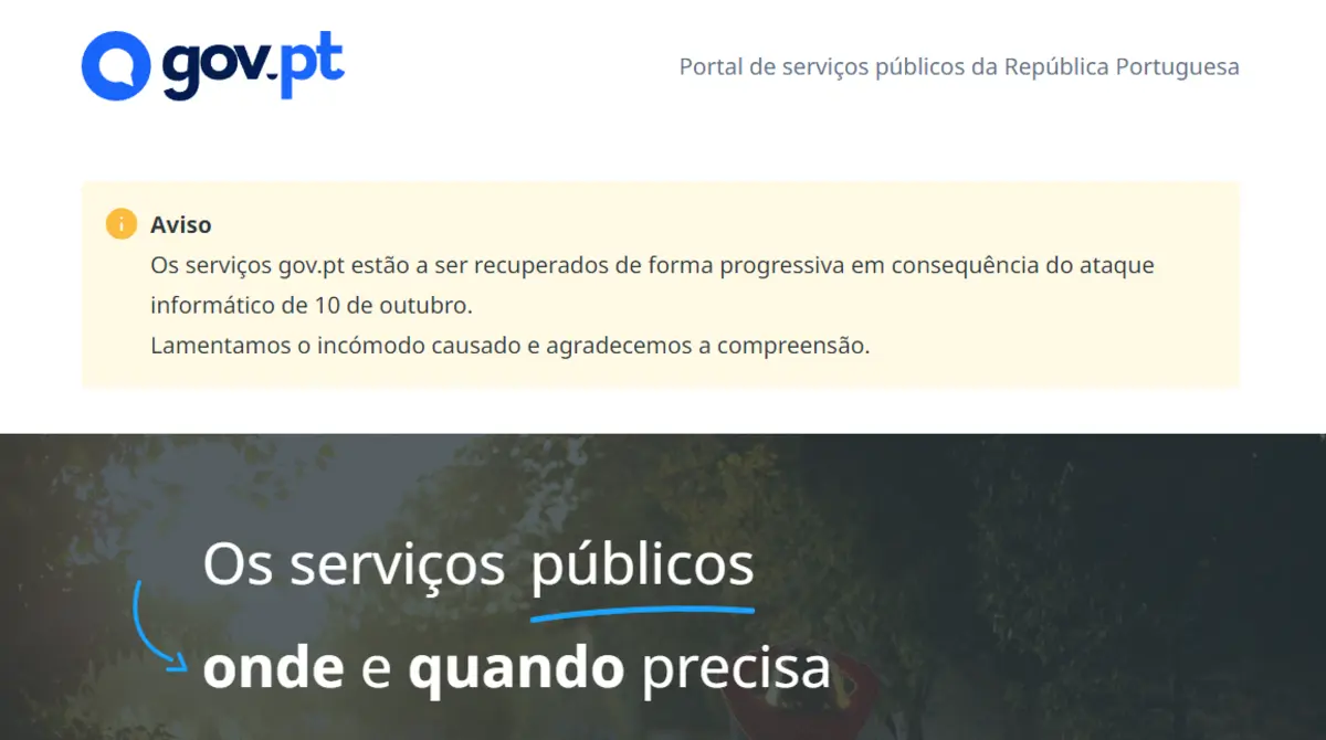 Portal gov.pt continua com serviços limitados