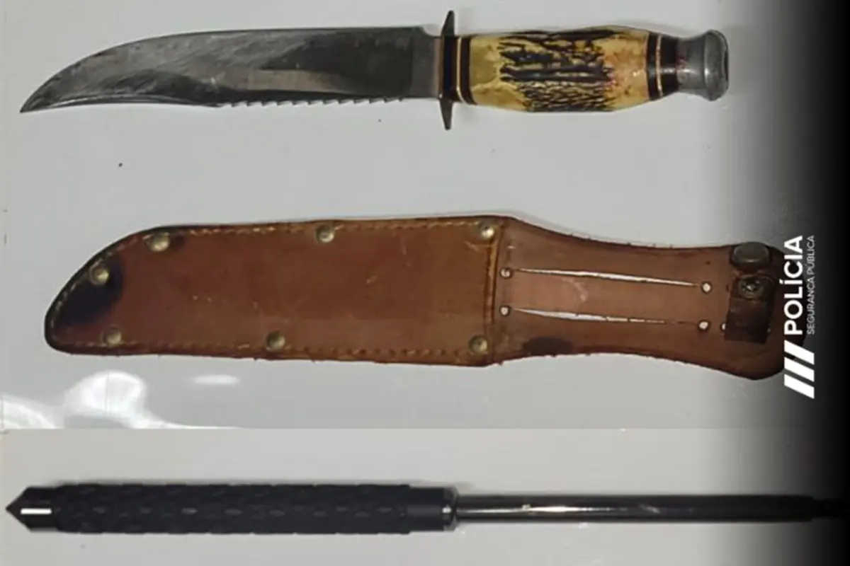 Armas apreendidas ao suspeito, que ficou em prisão preventiva