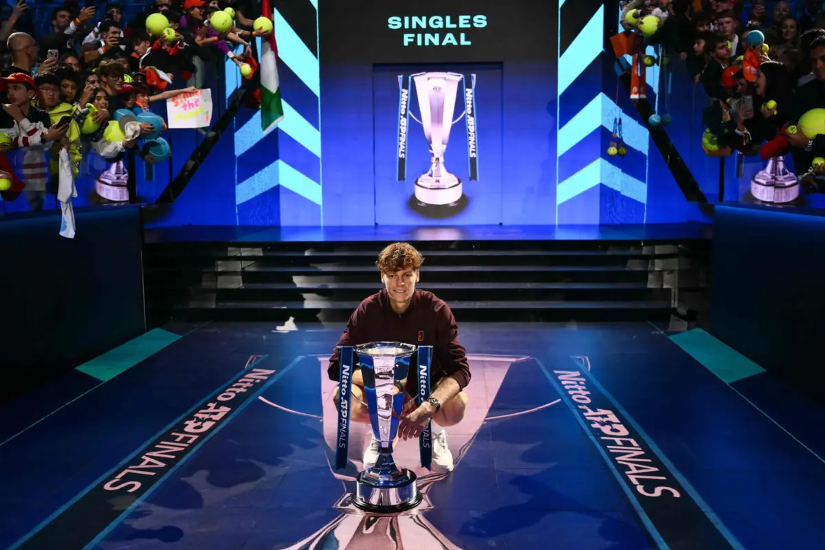 Sinner com o troféu