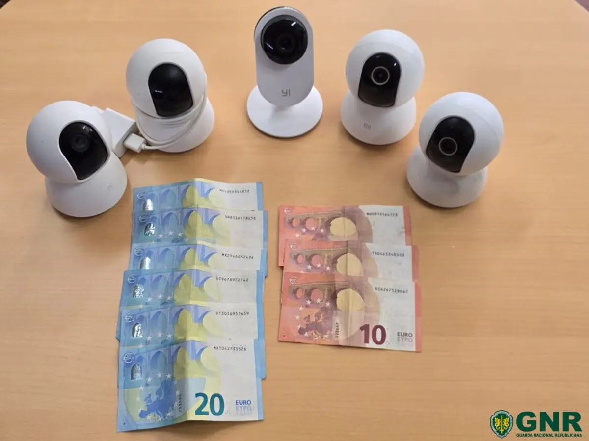 GNR apreendeu câmaras de videovigilância e dinheiro