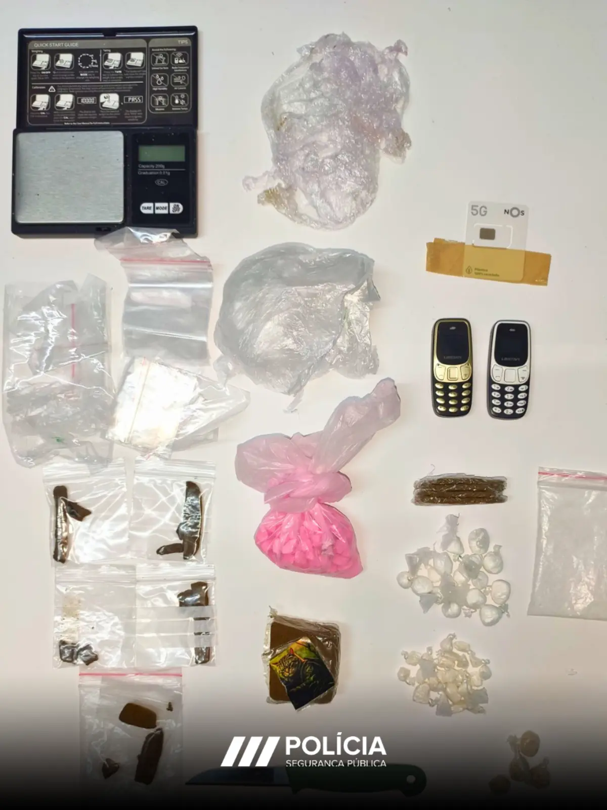 PSP apreendeu droga e dois telemóveis de reduzidas dimensões