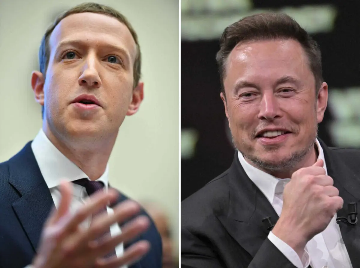 Mark Zuckerberg, dono do Threads, e Elon Musk, proprietário do Twitter