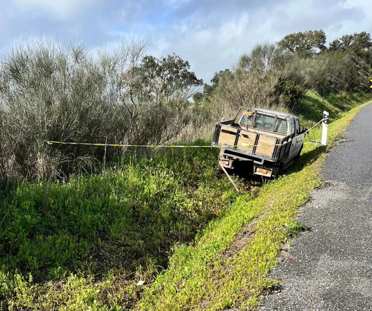 Carrinha fiocou numa valeta