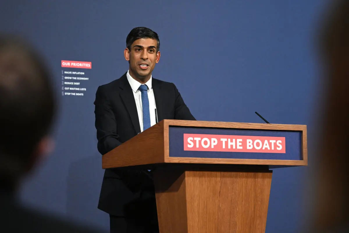 O primeiro-ministro britânico, Rishi Sunak