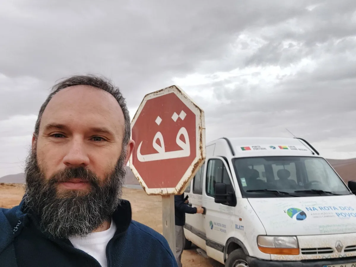 David Freitas, durante a aventura por África