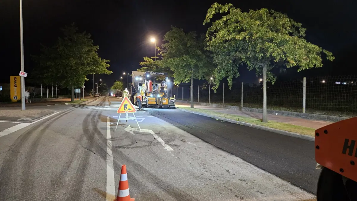 Obras de repavimentação da EN14