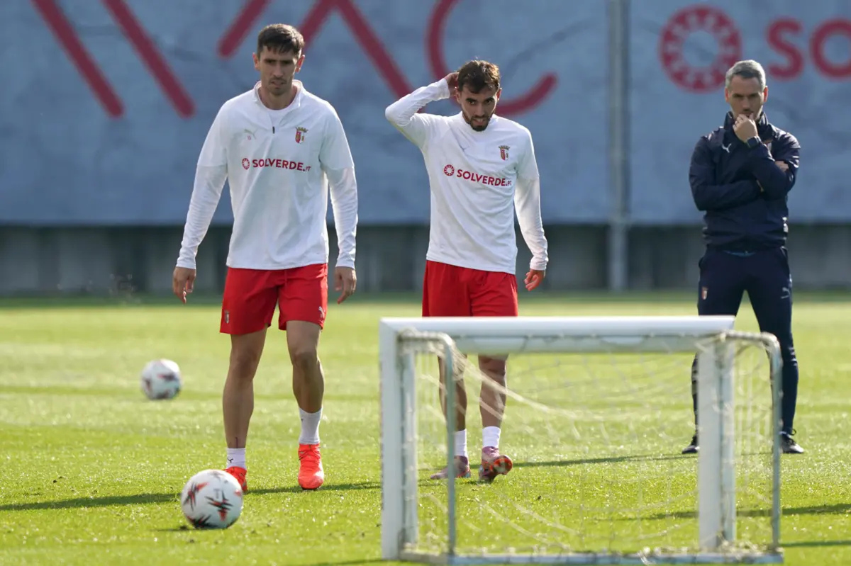Braga realizou esta quarta-feira o último treino antes de defrontar o Rangers