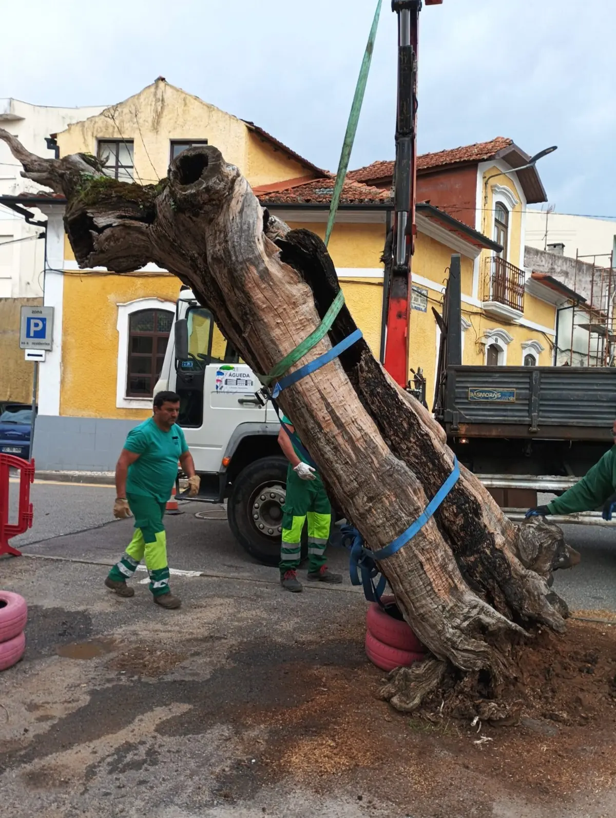 Olaia a ser retirada para o escultor