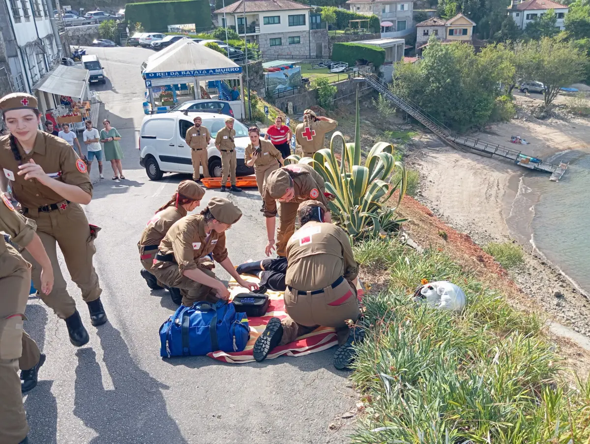 O simulacro decorreu na margem do rio Cávado