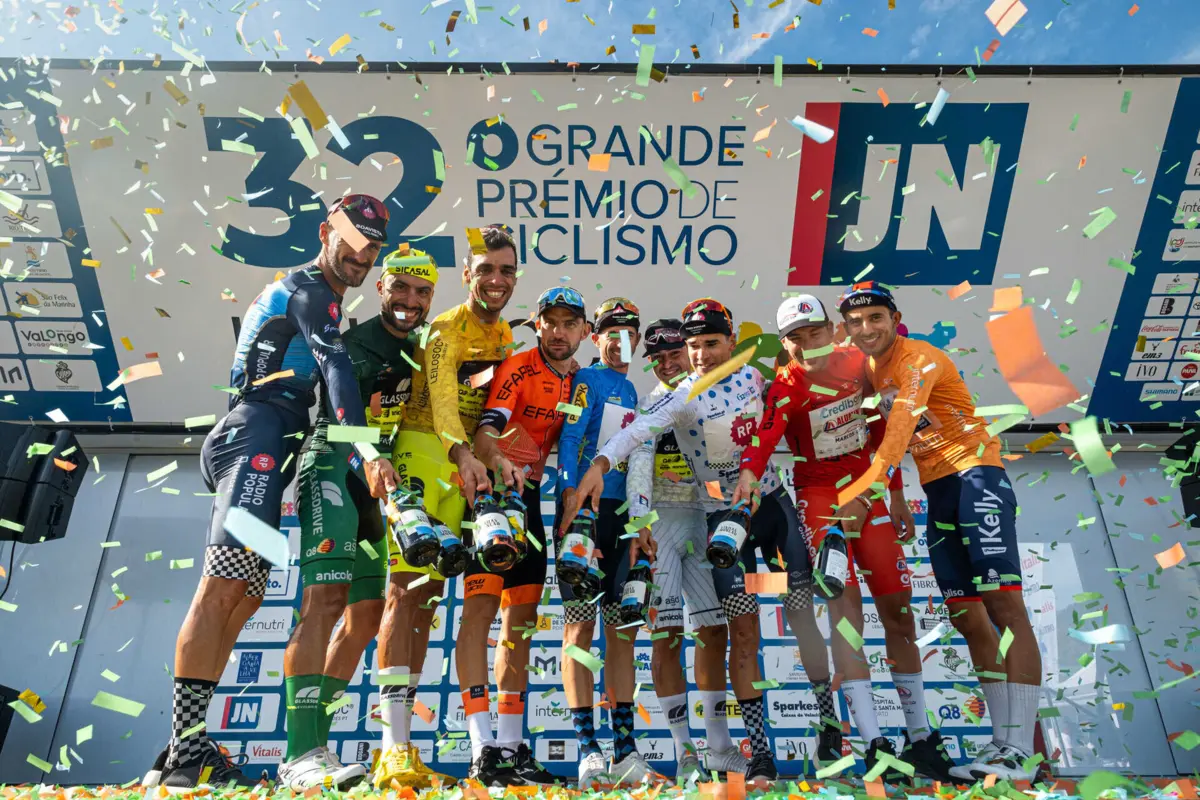 O pódio final do 32.º Grande Prémio JN, que teve Rafael Reis como o grande vencedor