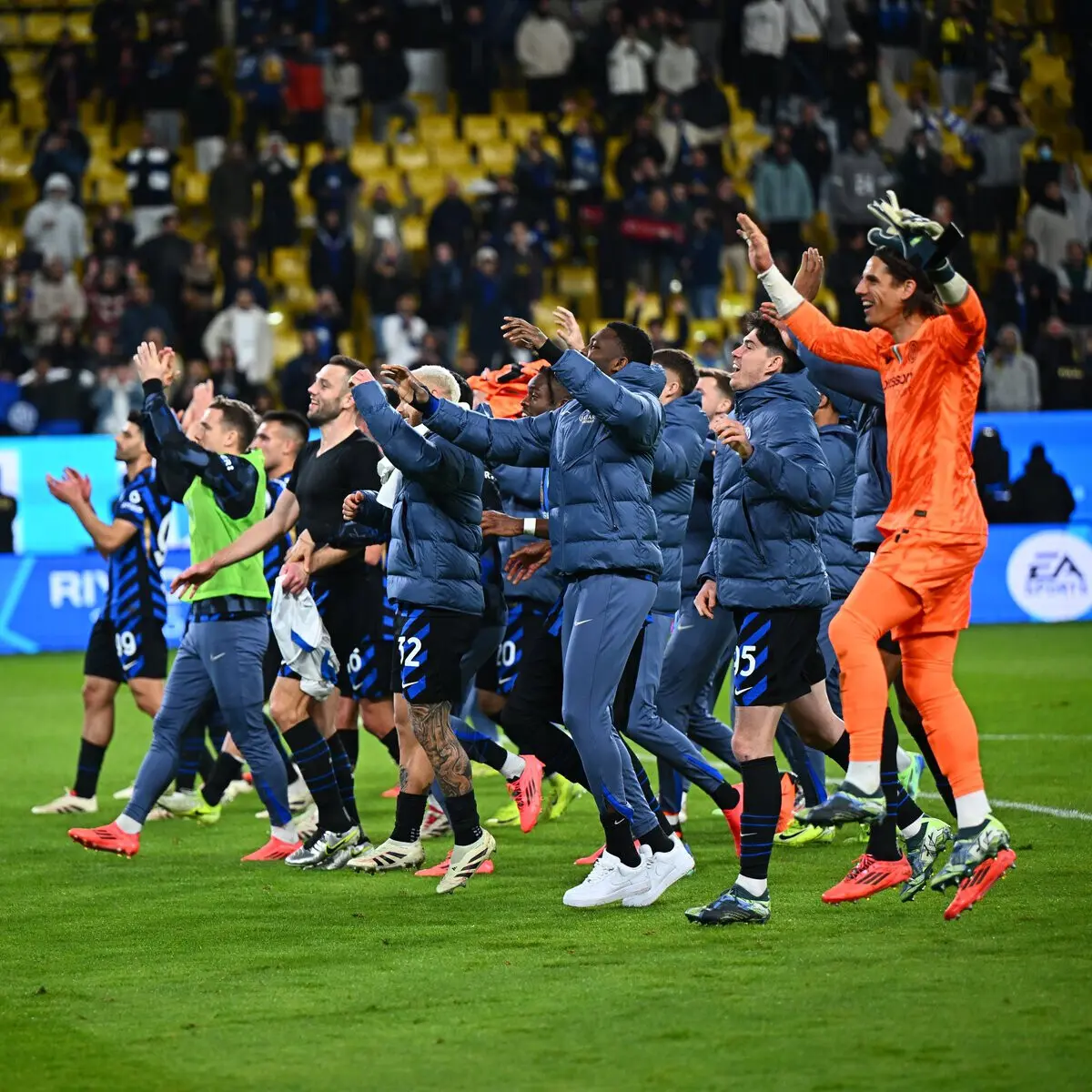 Jogadores do Inter celebram mais uma presença na final