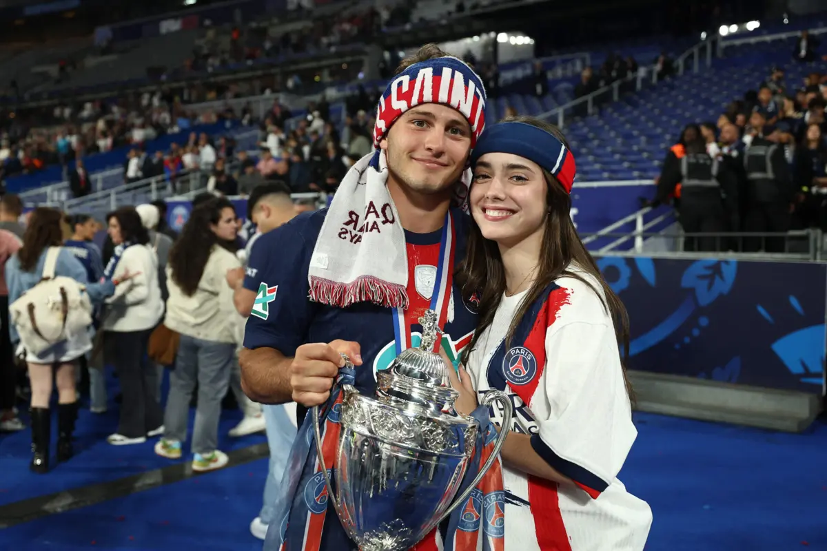 João Neves e Madalena Aragão na final da Liga dos Campeões