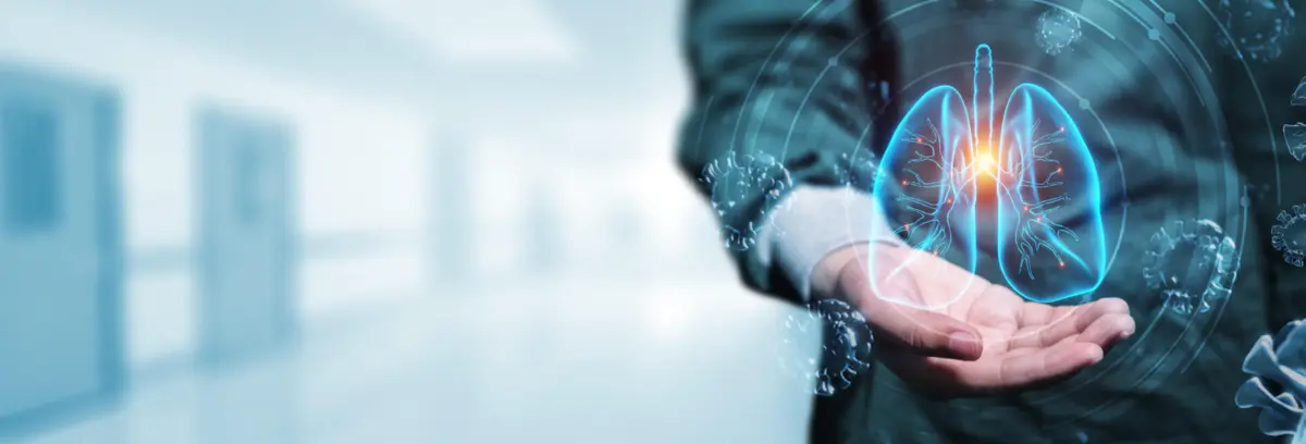 Virus illness disease infection in lungs respiratory system, concept Medical healthcare banner female surgeon doctor professional specialist, diagnosis science and medicine hospital background