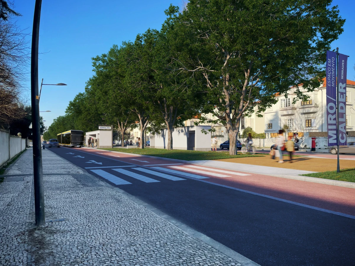 Estação de metrobus junto a Serralves, no Porto