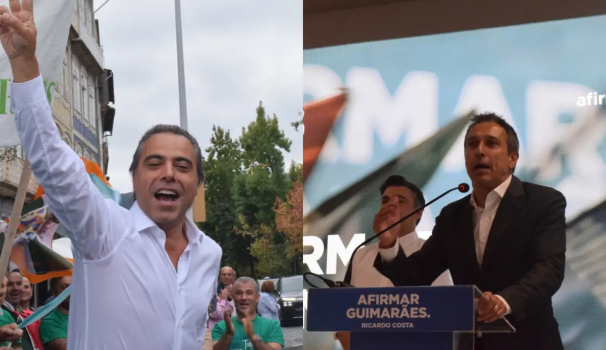 À esquerda, Ricardo Araújo, candidato do PSD/CDS-PP, e à direita, Ricardo Costa, do PS