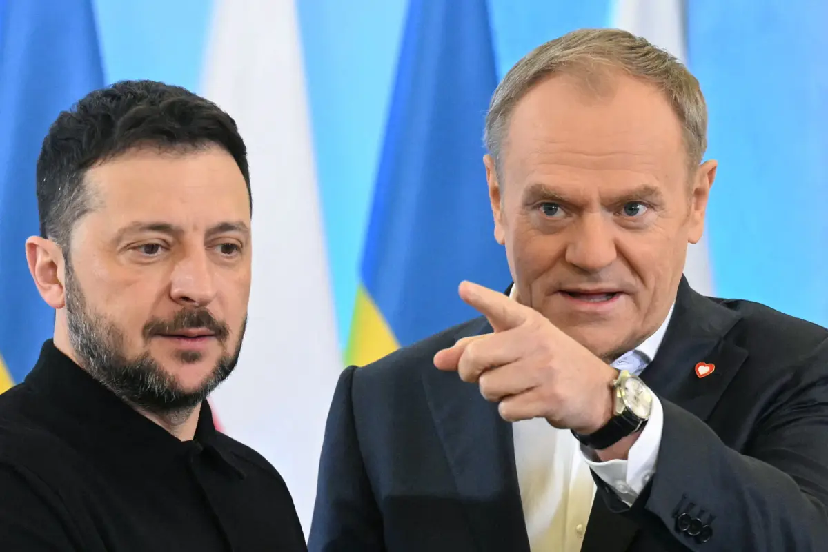 Tusk encontrou-se com o presidente da Ucrânia, Volodymyr Zelensky, em Varsóvia