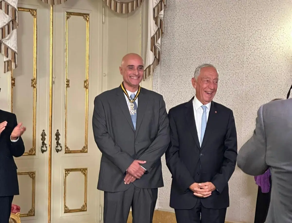 Luís Louro no Palácio de Belém, em Lisboa, com o presidente da República, Marcelo Rebelo de Sousa